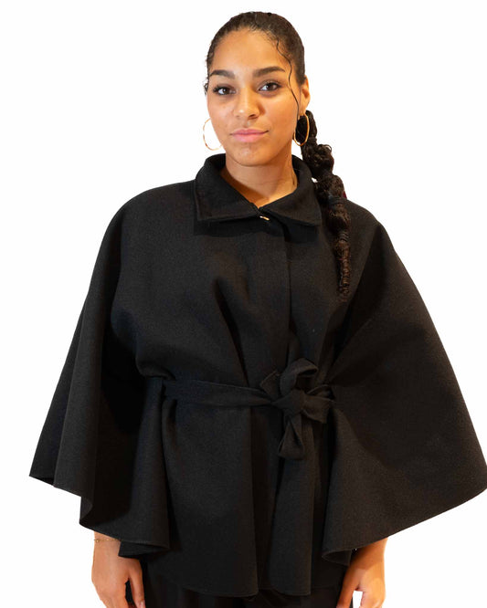 poncho avec col et ceinture