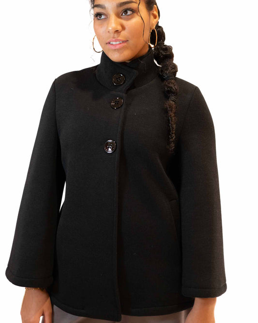 Poncho avec col noir