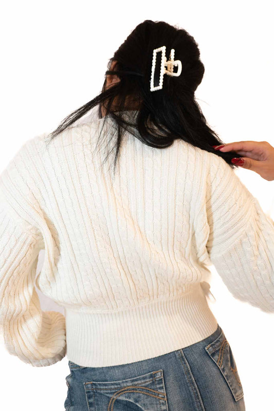 pull cardigan blanc