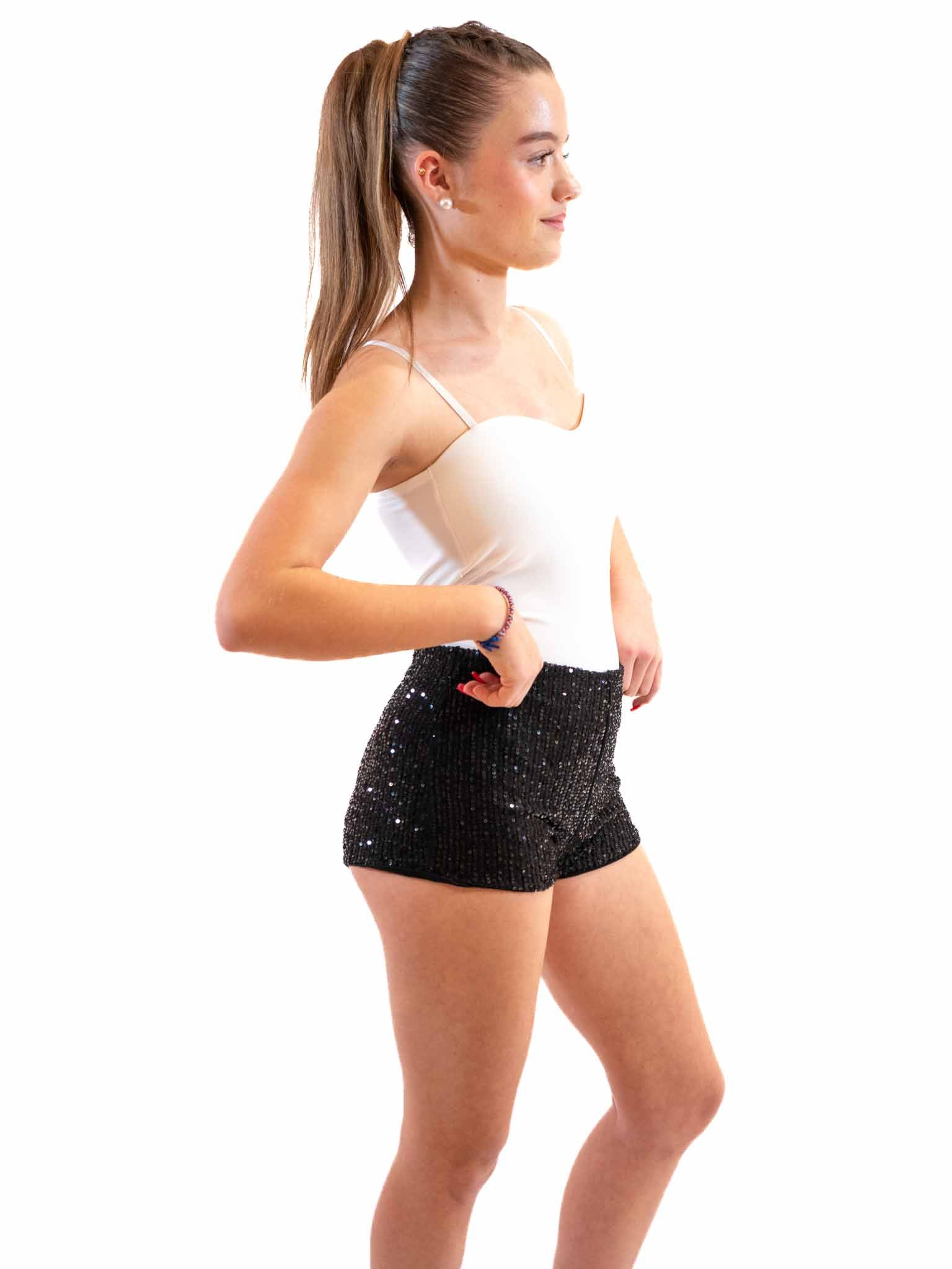 culotte-short  à sequins noirs