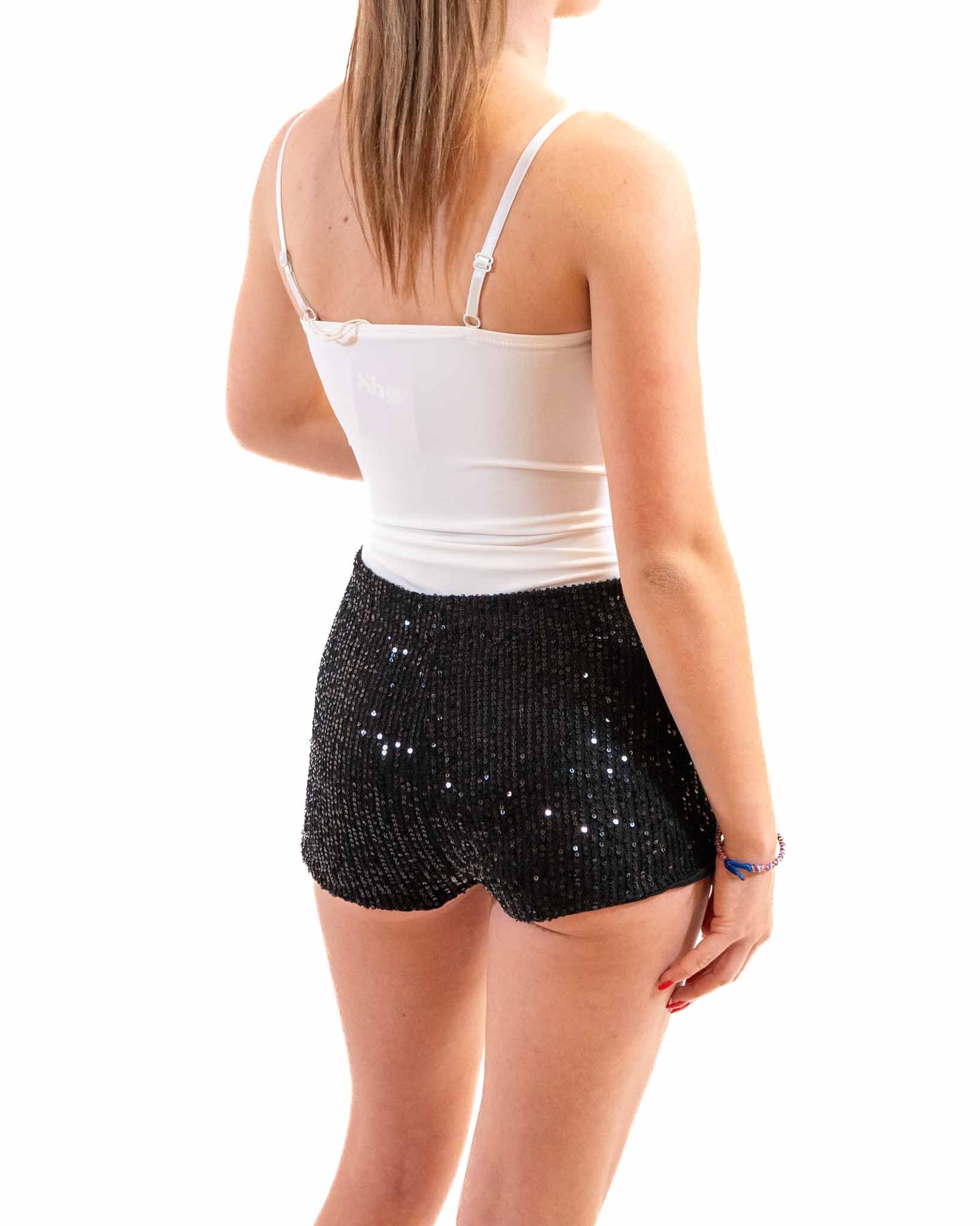culotte-short  à sequins noirs