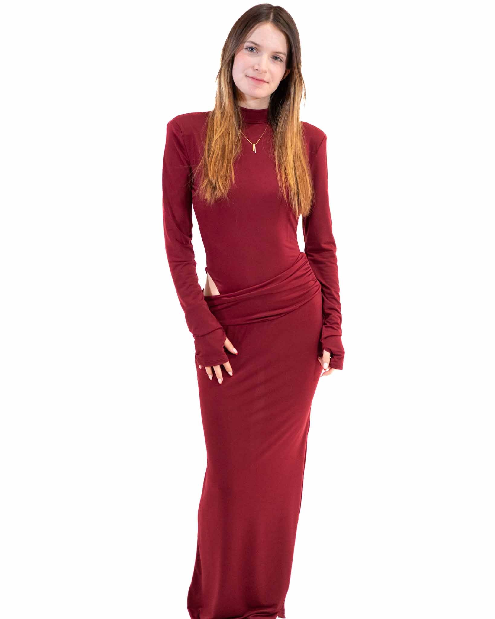 Robe MONA bordeaux – élégance & silhouette de folie