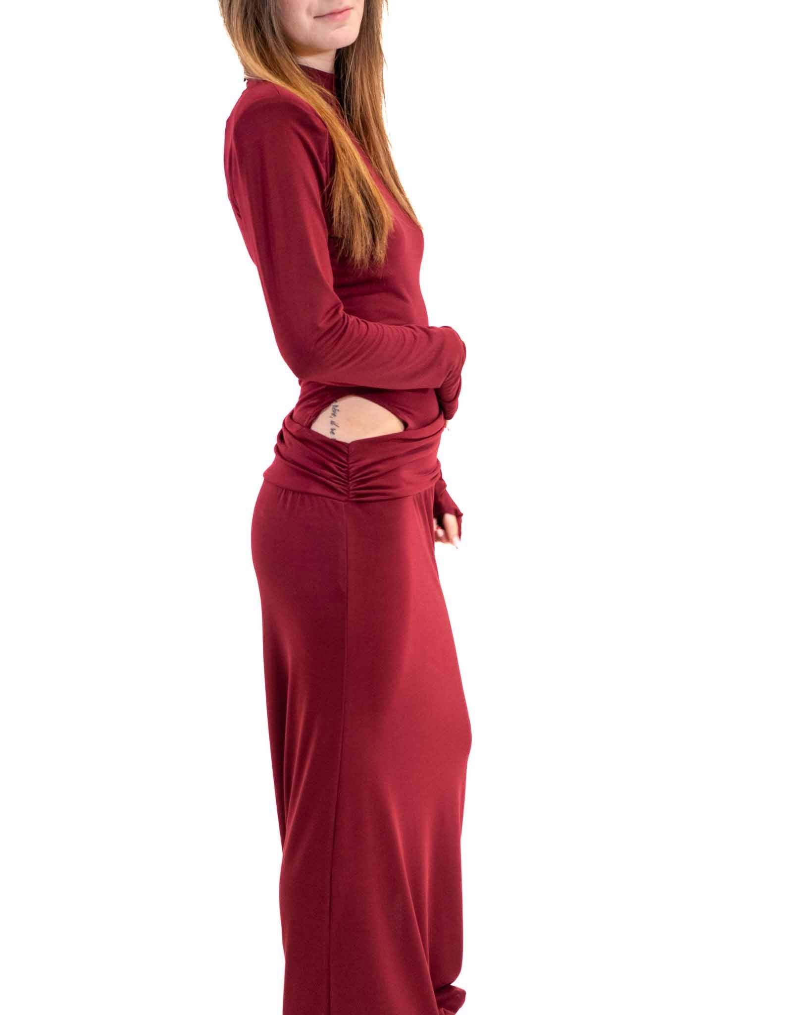 Robe MONA bordeaux – élégance & silhouette de folie