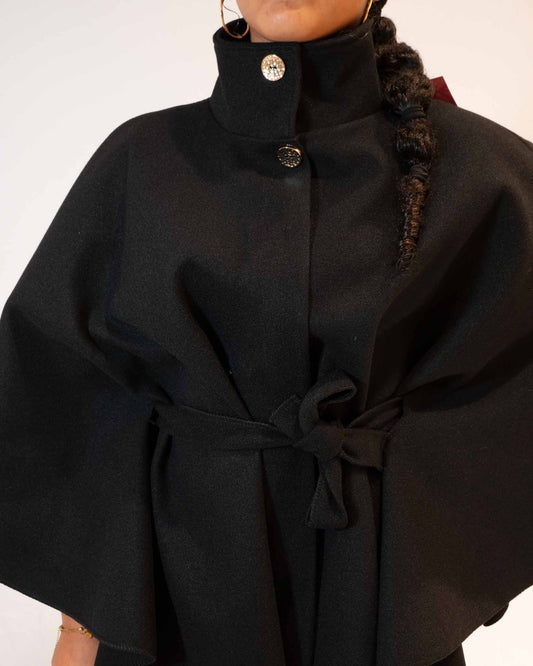 poncho avec col et ceinture