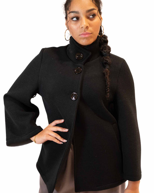 Poncho avec col noir