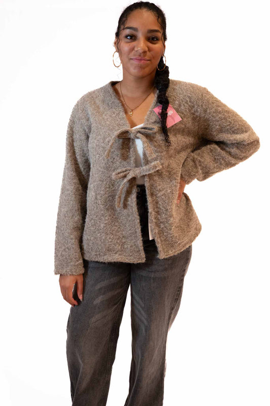 veste à nœud taupe