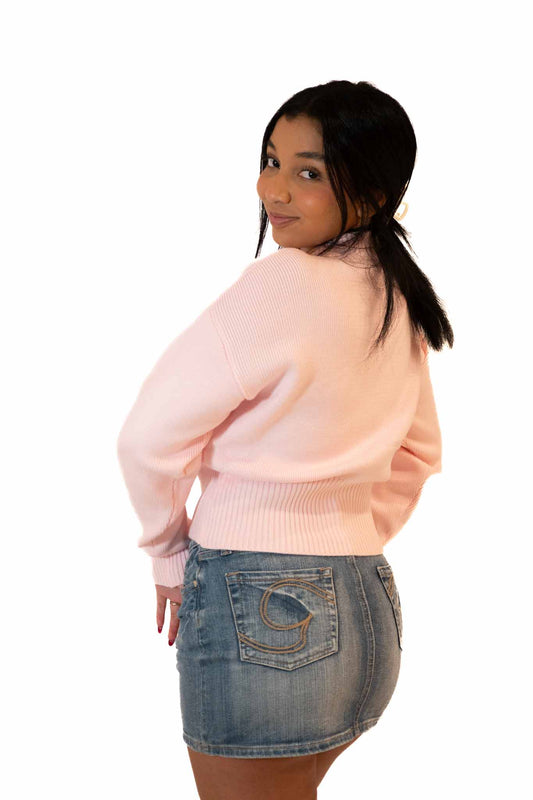 Pull pink cardigan