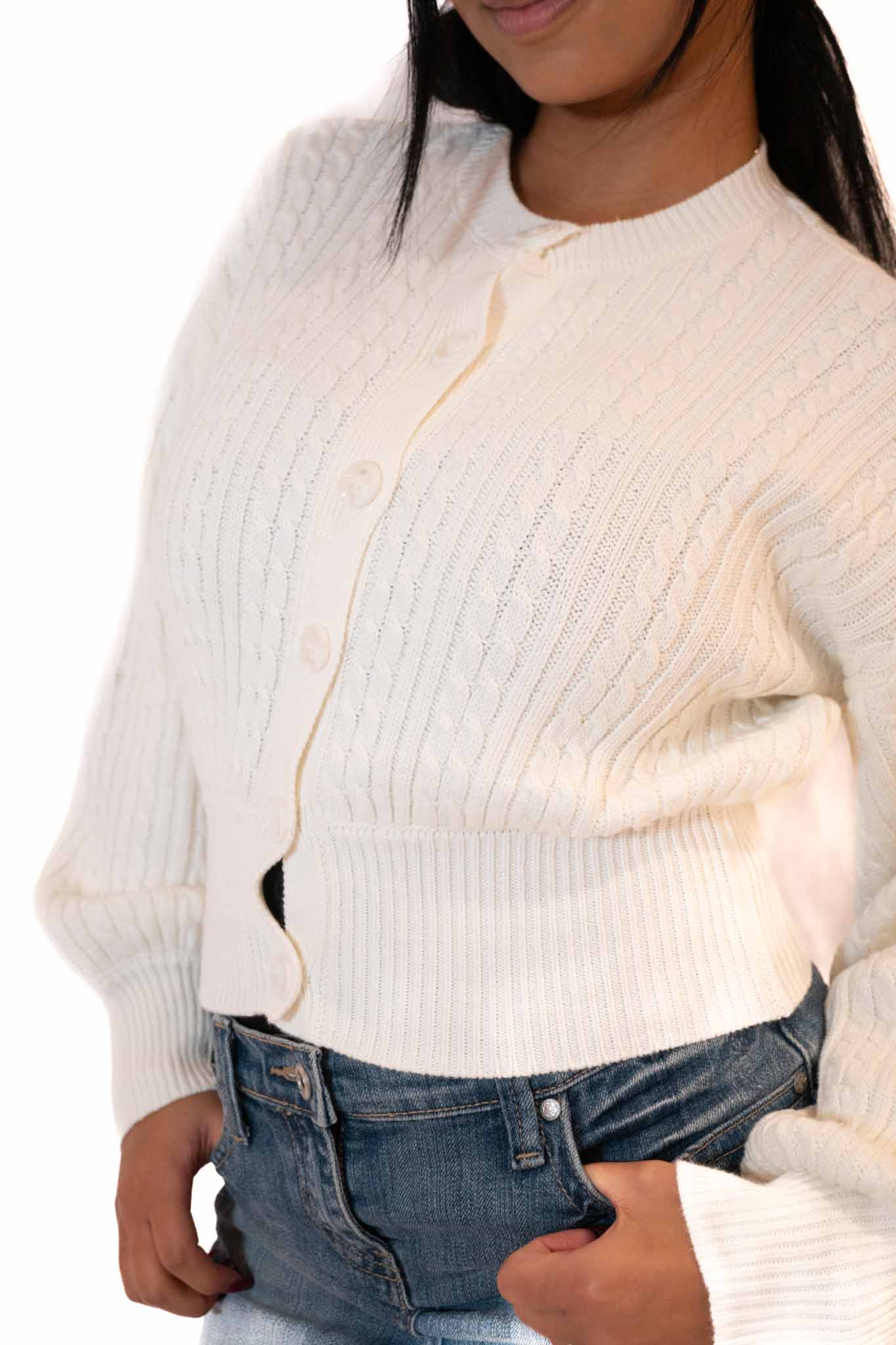 pull cardigan blanc