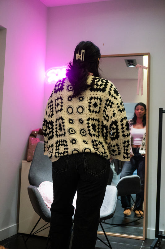 blouse brodé noir 100% coton