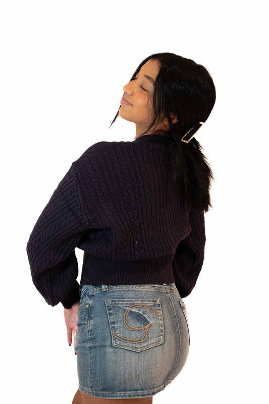 Cardigan bleu marine - Mode femme - SHEY Boutique Langon