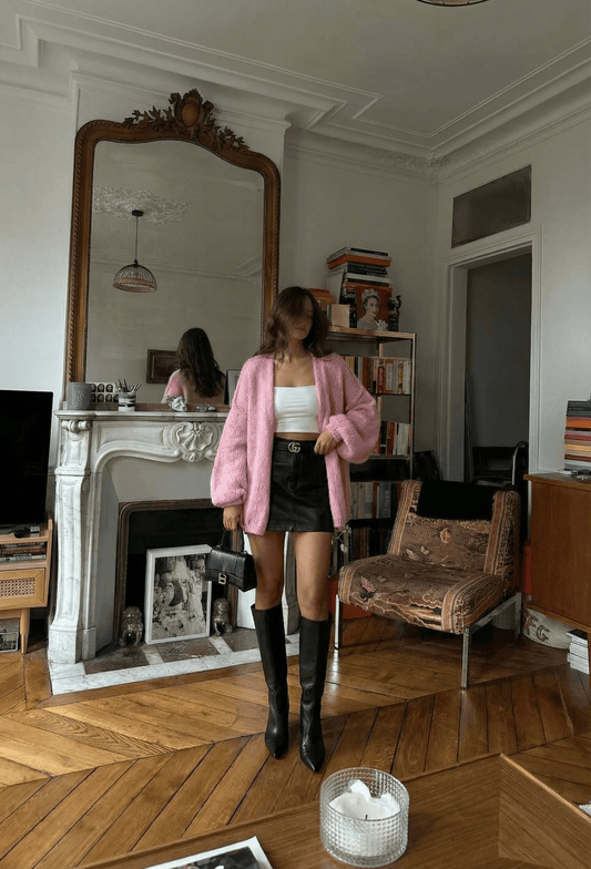 Gilet très chaud en laine rose - Mode femme - SHEY Boutique Langon