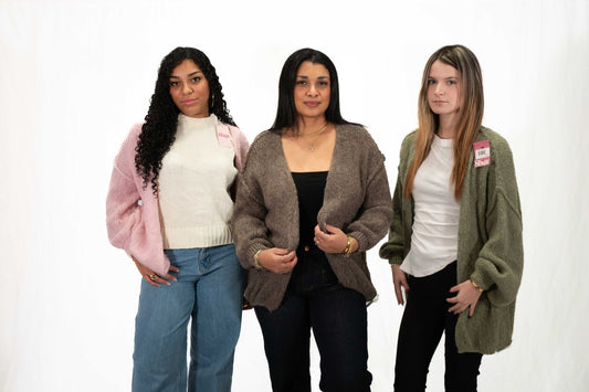 Gilet très chaud en laine taupe - Mode femme - SHEY Boutique Langon